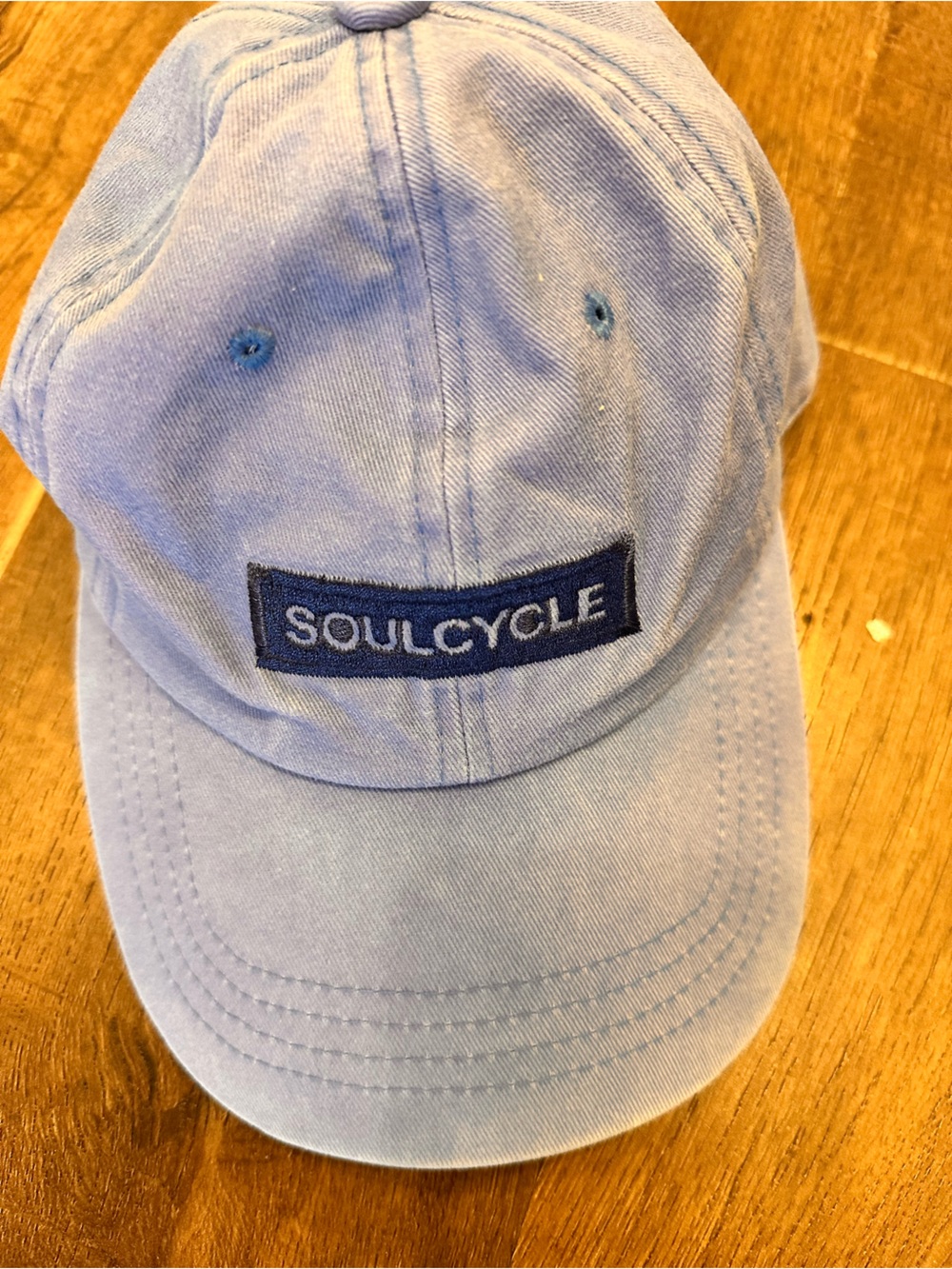 soulcycle light blue baseball cap with navy logo women’s